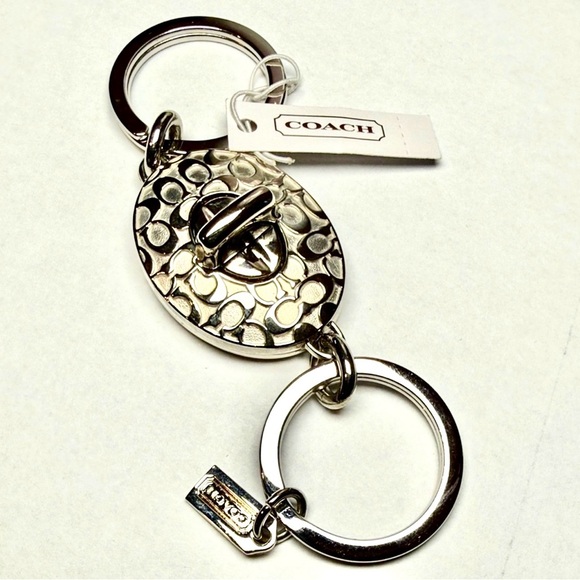 Coach Accessories - COACH Rare Silver Dual Key Fob. With Tags